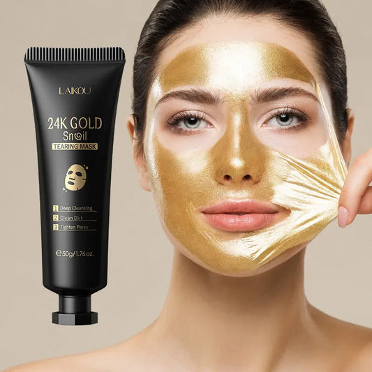 Gold Foil Snail Peel-Off Mask - Hydrating & Rejuvenating Treatment velvet vial