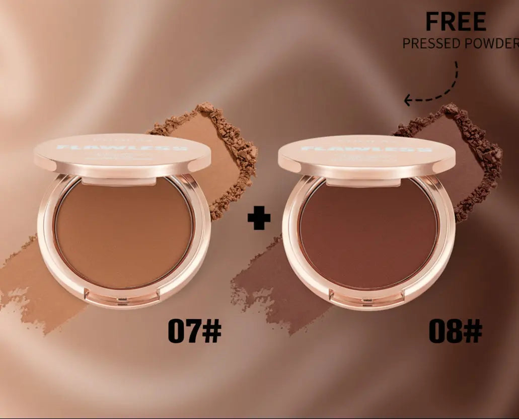 PHOFAY Matte Setting Pressed Powder - Flawless Oil-Control Formula velvet vial