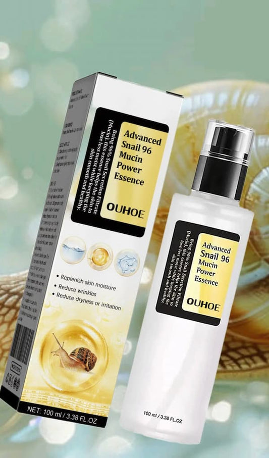 OUHOE skincare product with packaging on a light green background