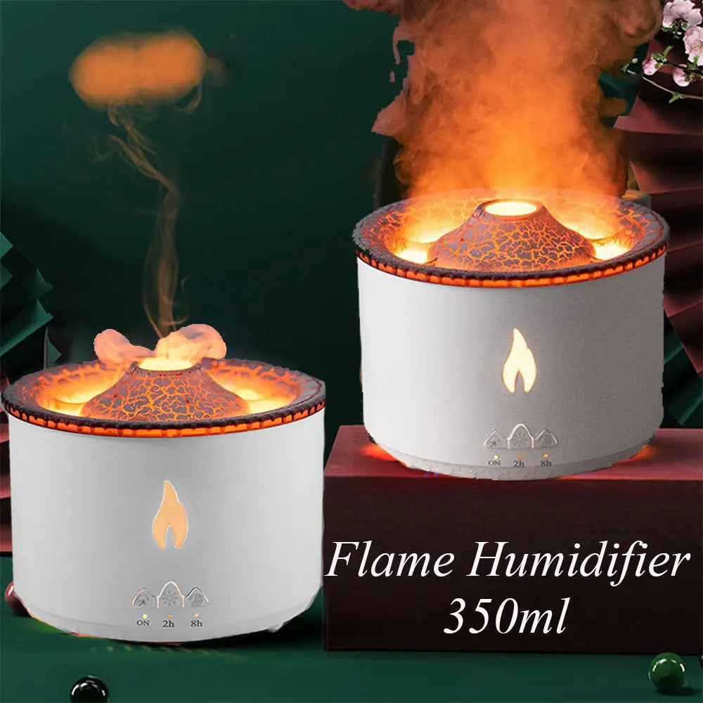 Volcano Flame Aromatherapy Humidifier capacity - Jellyfish Smoke Ring Diffuser velvet vial