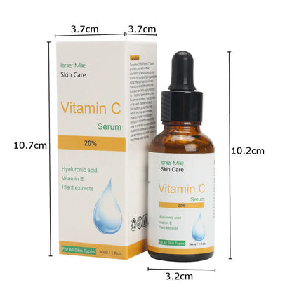 Vitamin C Brightening Serum - With Vitamin E & Hyaluronic Acid dimensions - Isner Mile