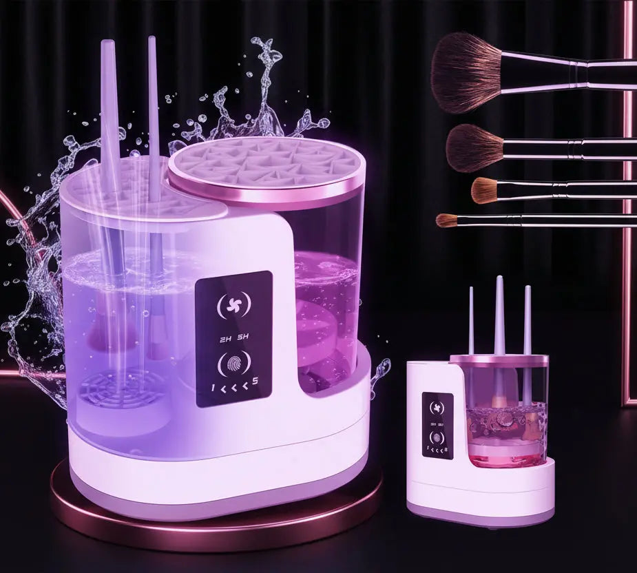 Premium Electric Makeup Brush Cleaner & Dryer Stand + special gift 🎁 velvet vial