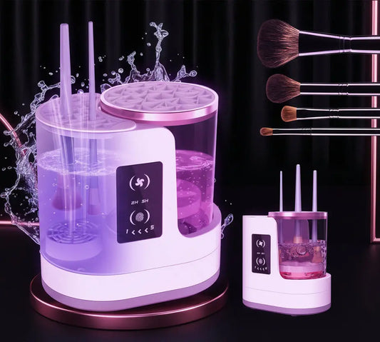 Premium Electric Makeup Brush Cleaner & Dryer Stand + special gift 🎁 velvet vial