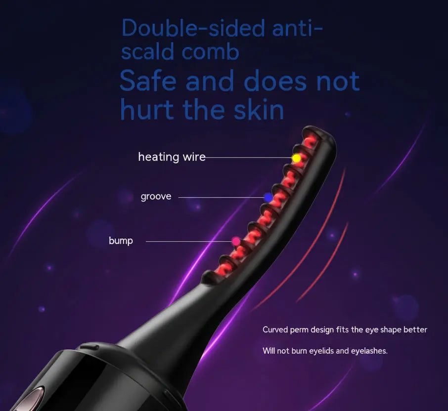 Heated Electric Eyelash Curler - USB Rechargeable velvet vial