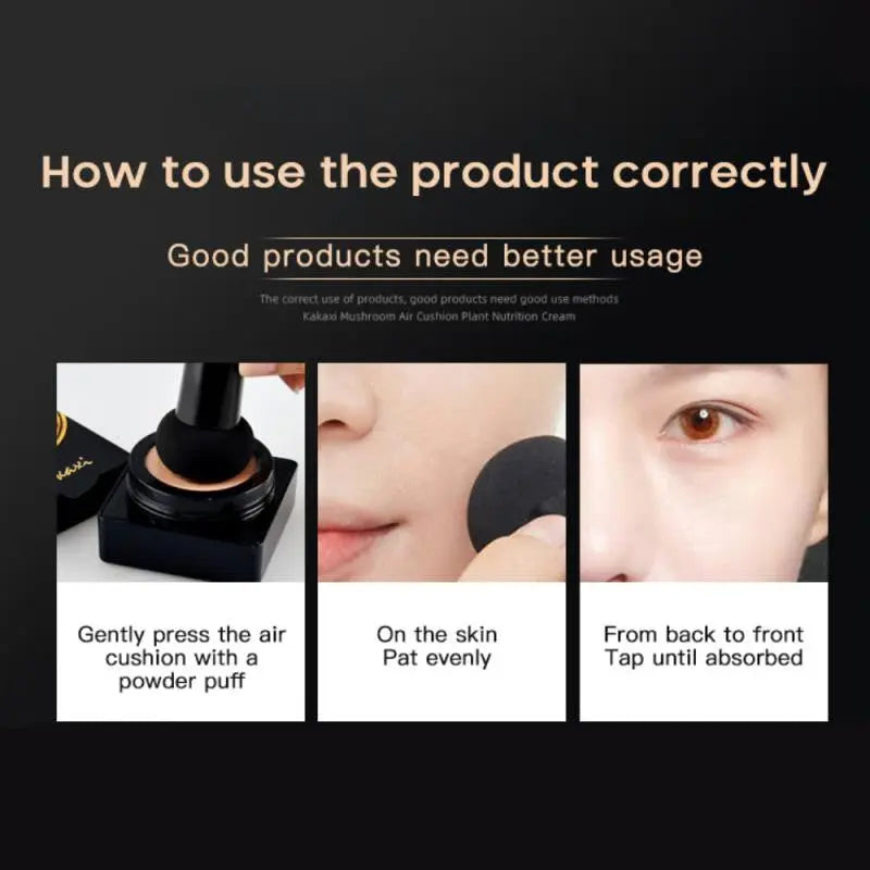 Instructions on how to use a cosmetic product correctly with text and images.