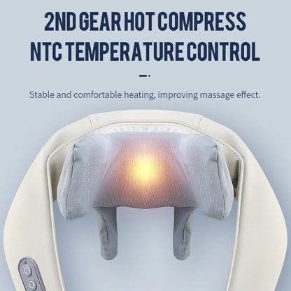 Deep Kneading Rechargeable Neck & Shoulder Massager with Heat