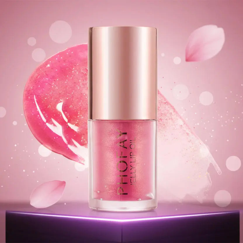 PHOFAY Jelly Lip Oil - Hydrating High-Shine Lip Treatment velvet vial