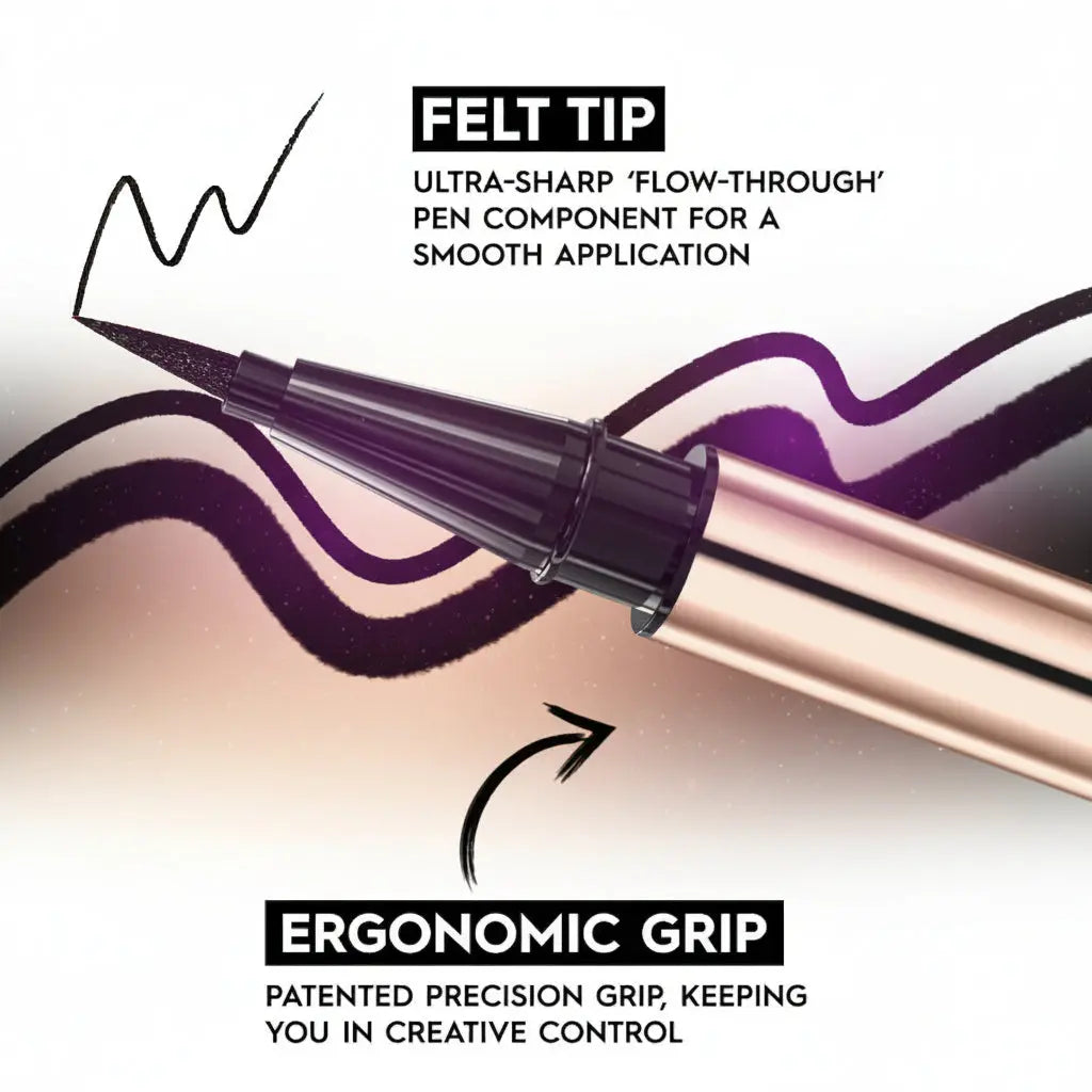 PHOFAY Precision Eyeliner - Long-Wear Waterproof Formula velvet vial