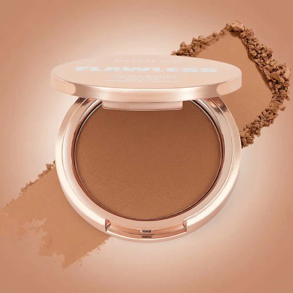 PHOFAY Matte Setting Pressed Powder - Flawless Oil-Control Formula velvet vial