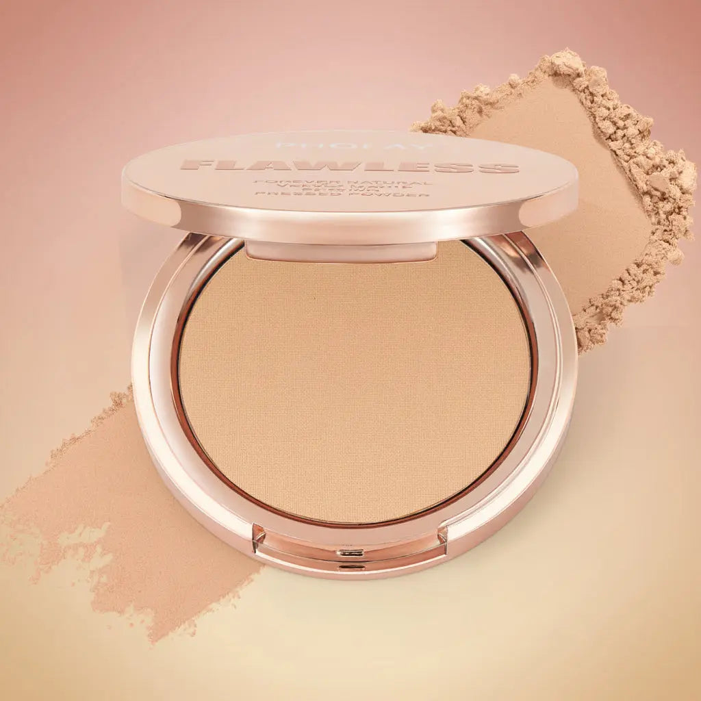 PHOFAY Matte Setting Pressed Powder - Flawless Oil-Control Formula velvet vial