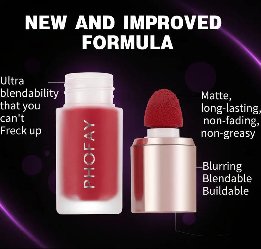 PHOFAY Mousse Liquid Blush - Long-Lasting Matte Formula velvet vial