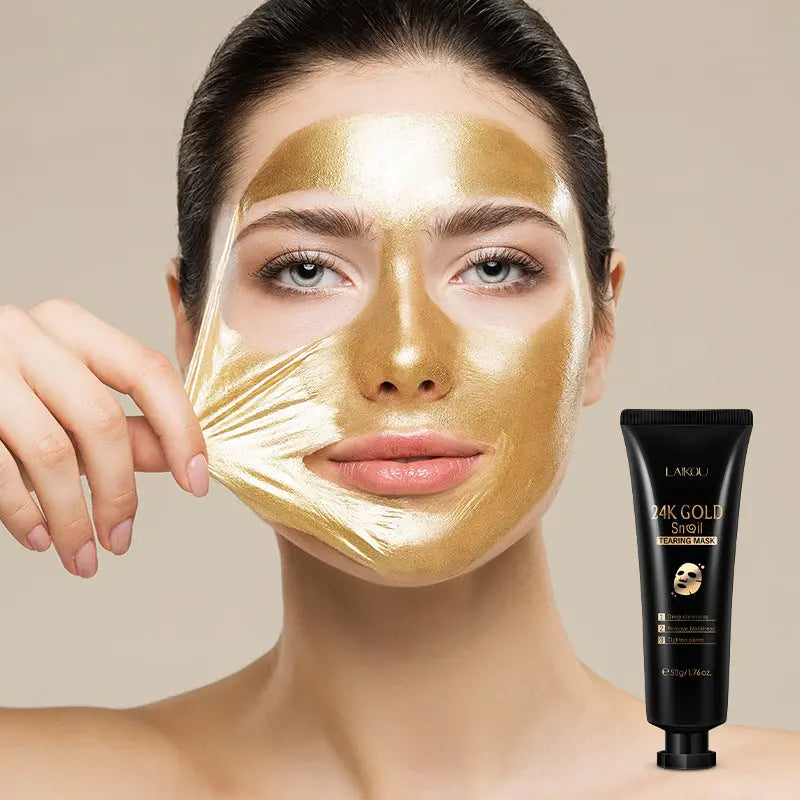 Gold Foil Snail Peel-Off Mask - Hydrating & Rejuvenating Treatment velvet vial