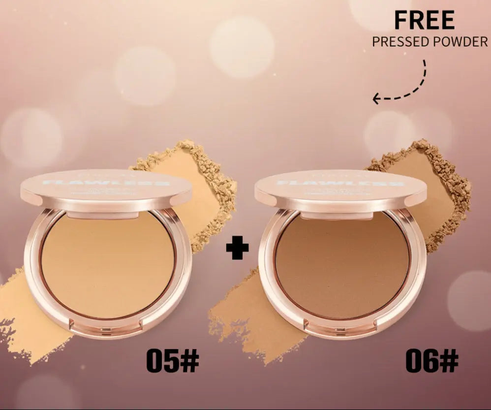 PHOFAY Matte Setting Pressed Powder - Flawless Oil-Control Formula velvet vial