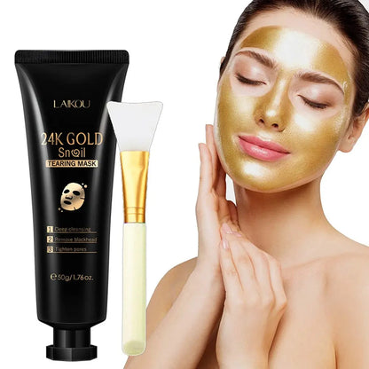 Gold Foil Snail Peel-Off Mask - Hydrating & Rejuvenating Treatment velvet vial