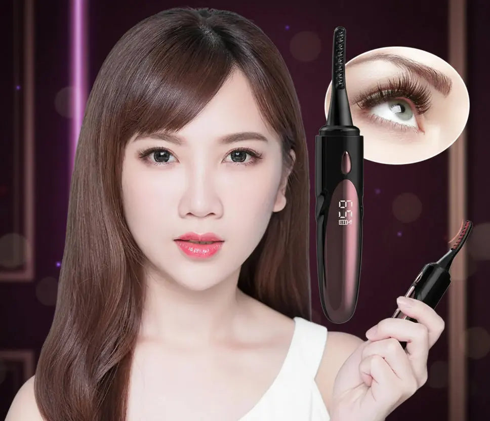 Heated Electric Eyelash Curler - USB Rechargeable velvet vial