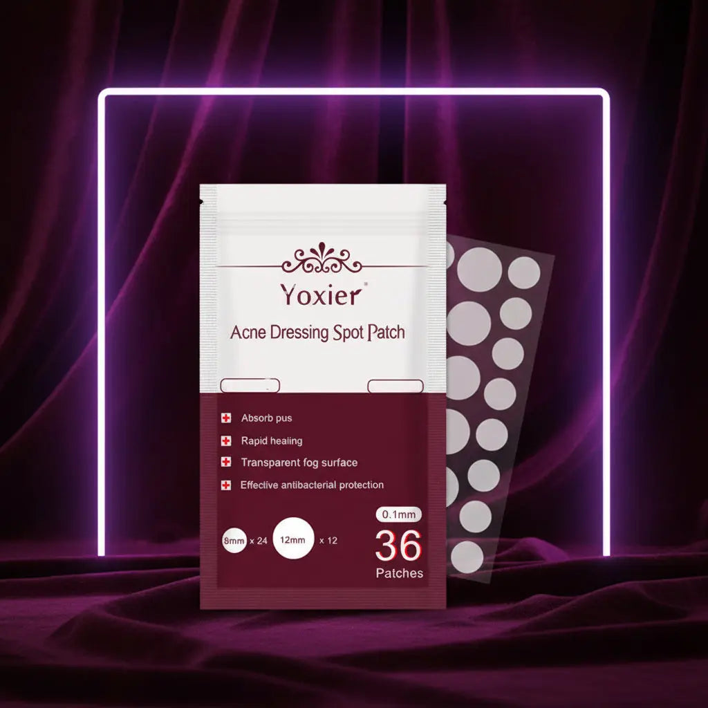 Invisible Acne Pimple Patches - Hydrocolloid Spot Treatment Stickers velvet vial