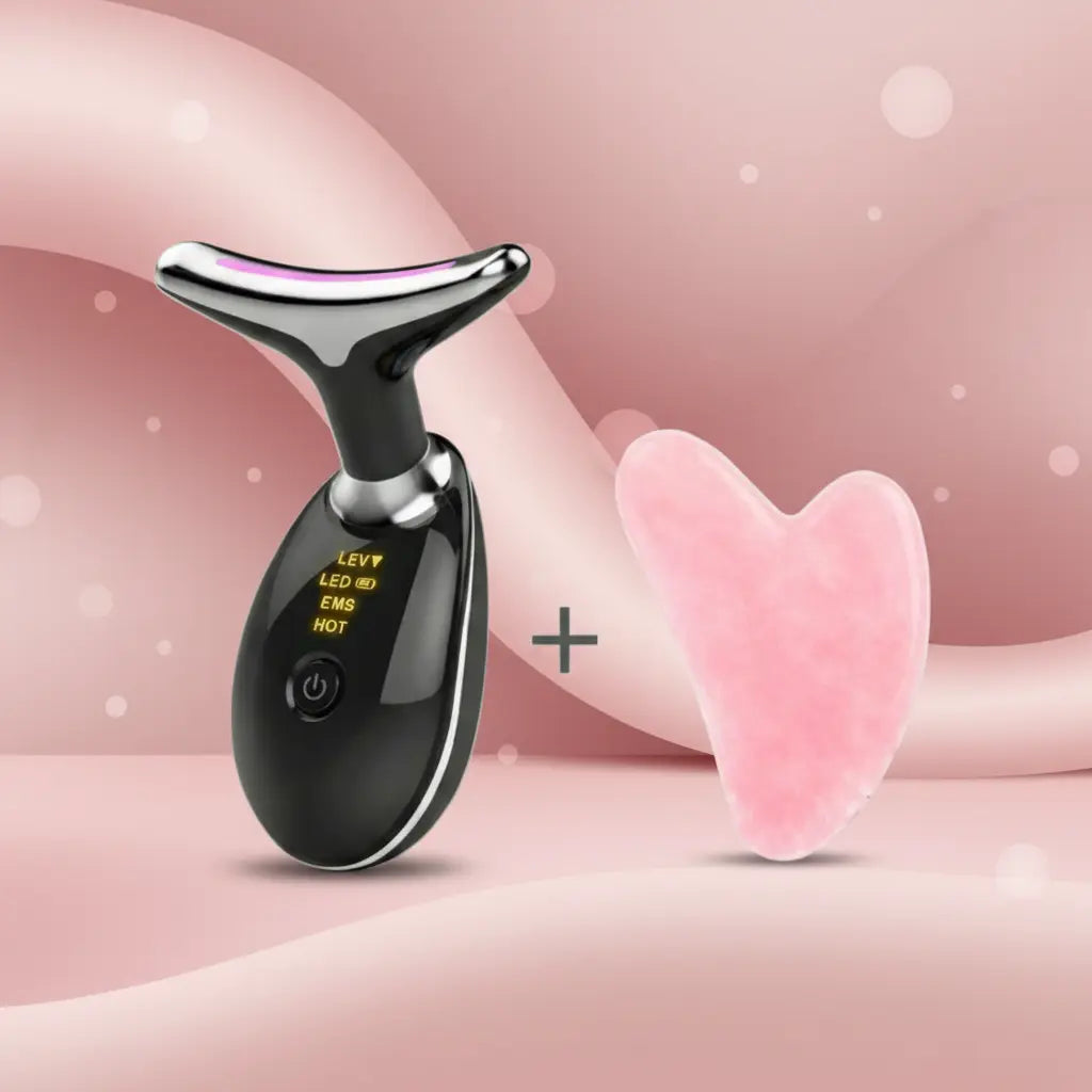 EMS Thermal Neck Lifting and Tightening Massager - Electric Microcurrent Wrinkle Remover velvet vial