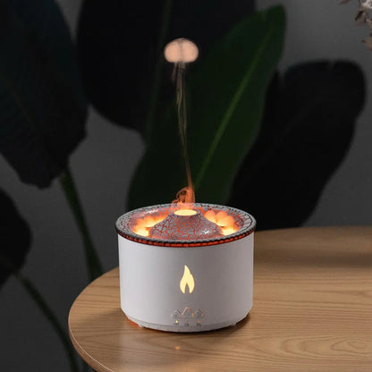 Volcano Flame Aromatherapy Humidifier - Jellyfish Smoke Ring Diffuser velvet vial