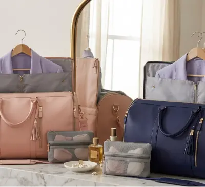 Large Capacity Waterproof Travel Duffle Bag – Women's Folding Suit Bag