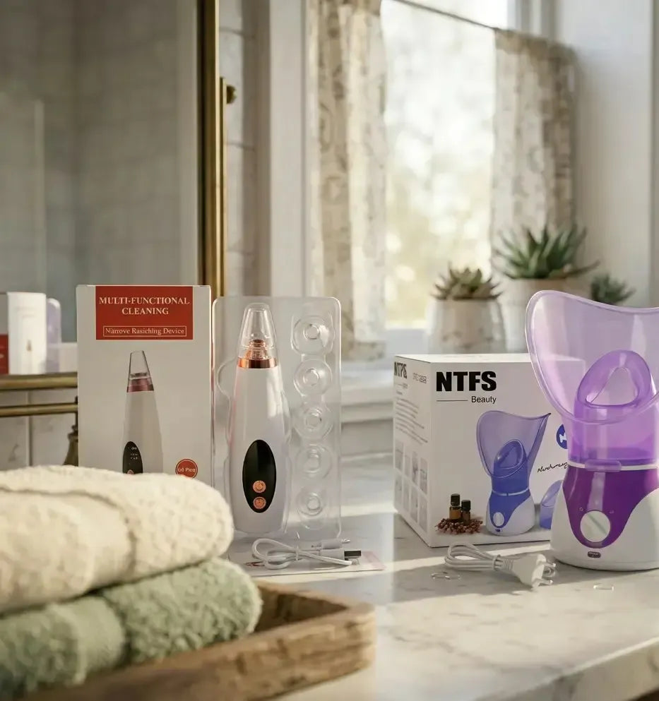Pack profesional de removedor de puntos negros y vaporizador facial de regalo - Tecnología de succión microcristalina