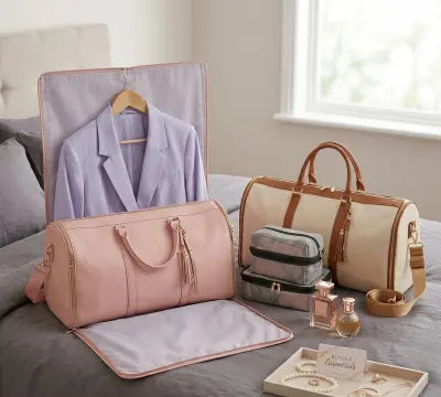 Large Capacity Waterproof Travel Duffle Bag – Women's Folding Suit Bag