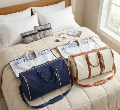 Large Capacity Waterproof Travel Duffle Bag – Women's Folding Suit Bag