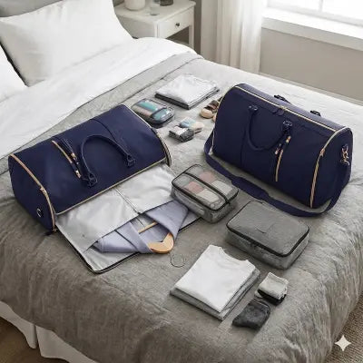 Large Capacity Waterproof Travel Duffle Bag – Women's Folding Suit Bag