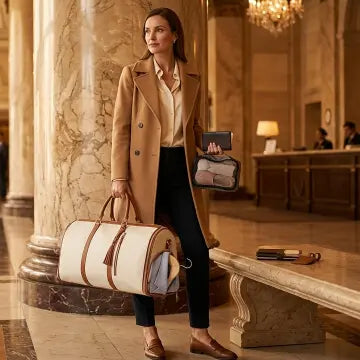 Large Capacity Waterproof Travel Duffle Bag – Women's Folding Suit Bag