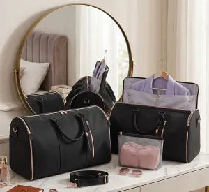 Large Capacity Waterproof Travel Duffle Bag – Women's Folding Suit Bag