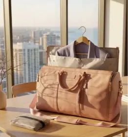 Large Capacity Waterproof Travel Duffle Bag – Women's Folding Suit Bag