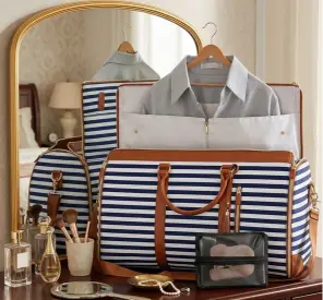 Large Capacity Waterproof Travel Duffle Bag – Women's Folding Suit Bag