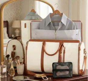 Large Capacity Waterproof Travel Duffle Bag – Women's Folding Suit Bag