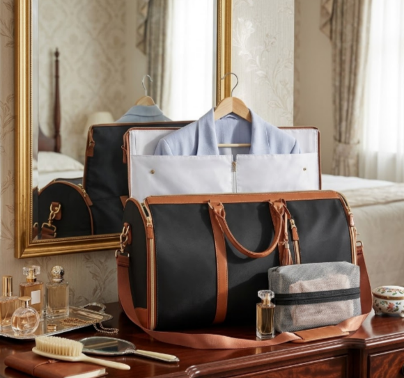 Large Capacity Waterproof Travel Duffle Bag – Women's Folding Suit Bag