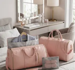 Large Capacity Waterproof Travel Duffle Bag – Women's Folding Suit Bag