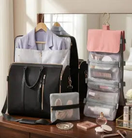 Large Capacity Waterproof Travel Duffle Bag – Women's Folding Suit Bag