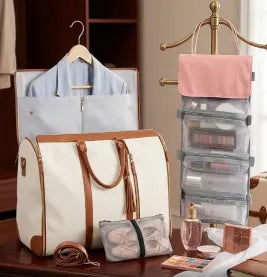 Large Capacity Waterproof Travel Duffle Bag – Women's Folding Suit Bag