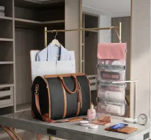 Large Capacity Waterproof Travel Duffle Bag – Women's Folding Suit Bag