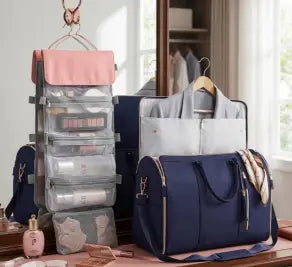 Large Capacity Waterproof Travel Duffle Bag – Women's Folding Suit Bag