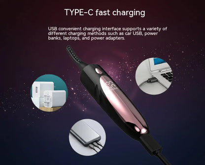 Heated Electric Eyelash Curler - USB Rechargeable velvet vial