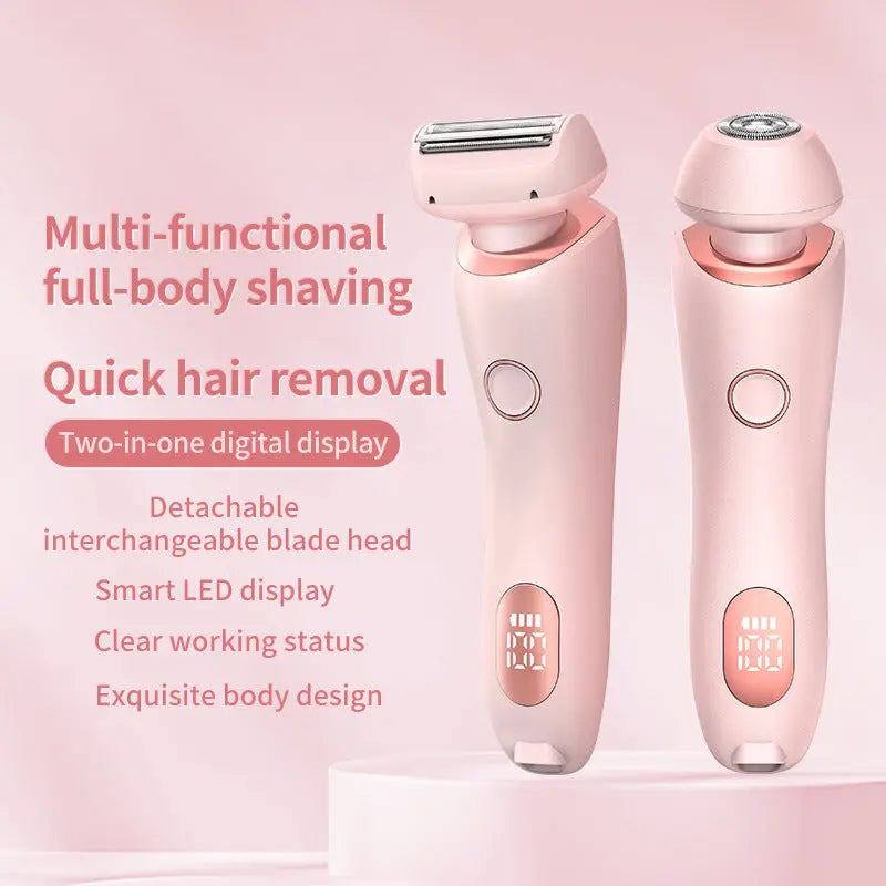 2-in-1 Electric Hair Removal Shaver - Painless USB Rechargeable Trimmer velvet vial