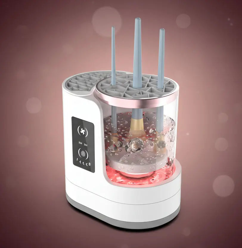 Premium Electric Makeup Brush Cleaner & Dryer Stand + special gift 🎁 velvet vial