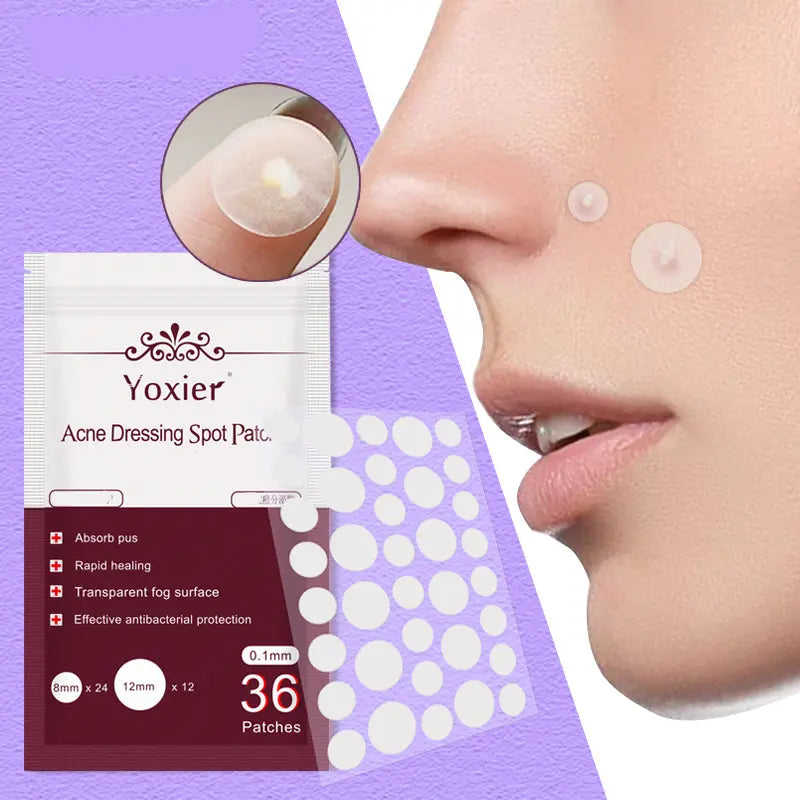Invisible Acne Pimple Patches - Hydrocolloid Spot Treatment Stickers velvet vial