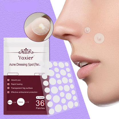 Invisible Acne Pimple Patches - Hydrocolloid Spot Treatment Stickers velvet vial