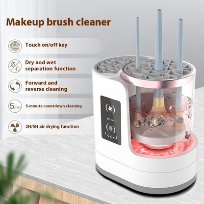 Premium Electric Makeup Brush Cleaner & Dryer Stand + special gift 🎁 velvet vial