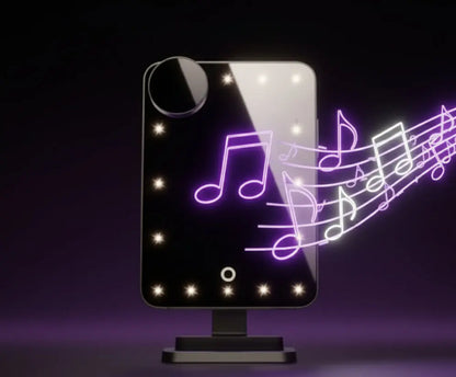 LED Makeup Mirror with Bluetooth Speaker - 3-in-1 Vanity Essential - Velvet vial