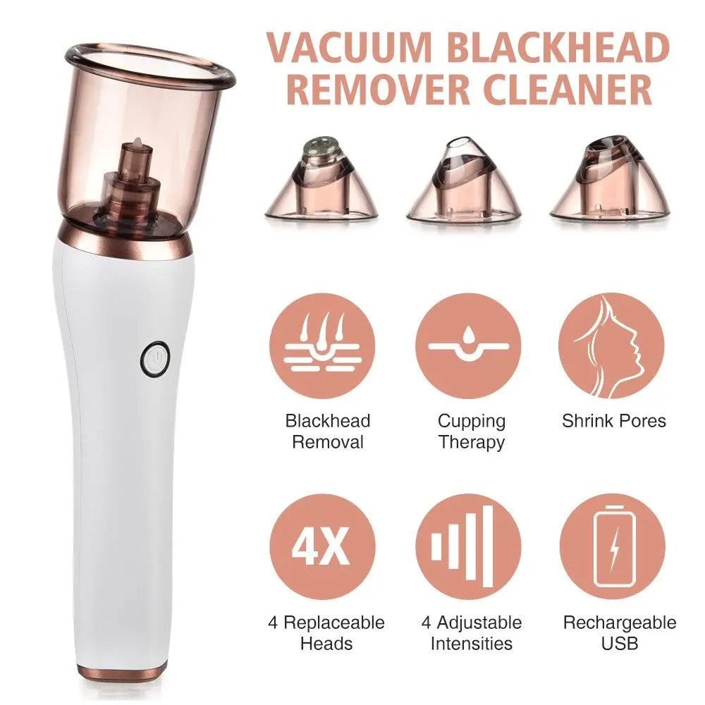 simple white background showing 4-in-1 Blackhead Remover - Guasha Cupping Facial Pore Cleansing Device velvet vial