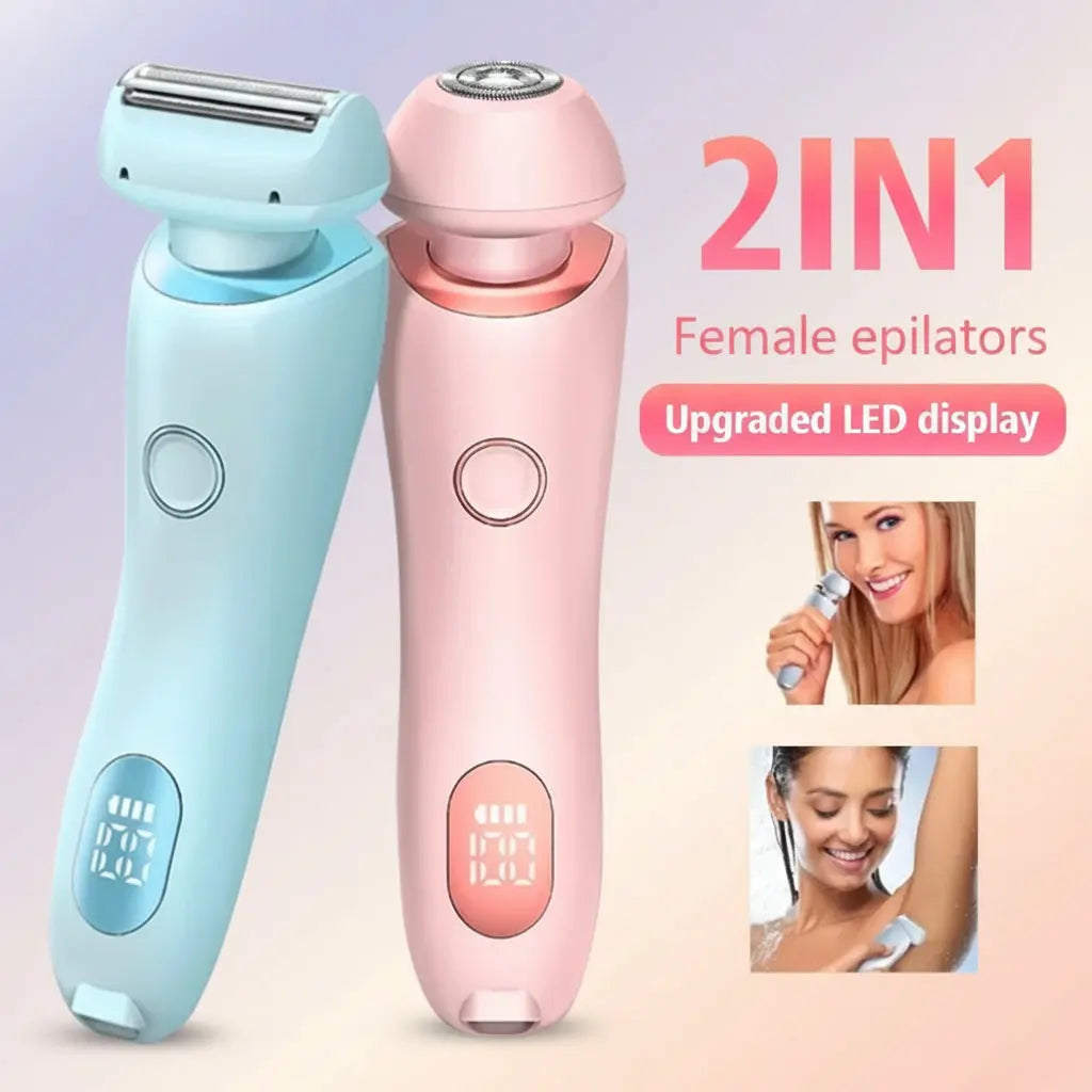 2-in-1 Electric Hair Removal Shaver - Painless USB Rechargeable Trimmer