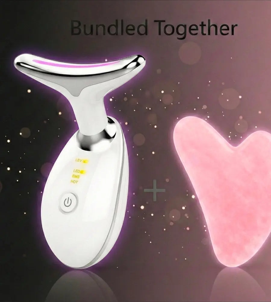 EMS Thermal Neck Lifting and Tightening Massager - Electric Microcurrent Wrinkle Remover velvet vial